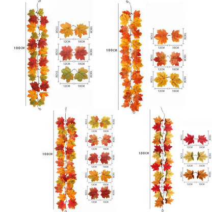 1/2Pcs Fall Wreaths 100Cm Hanging Silk Wreaths Artificial Fall Leaf Wreaths Thanksgiving Christmas Decor Home Fireplace Decor