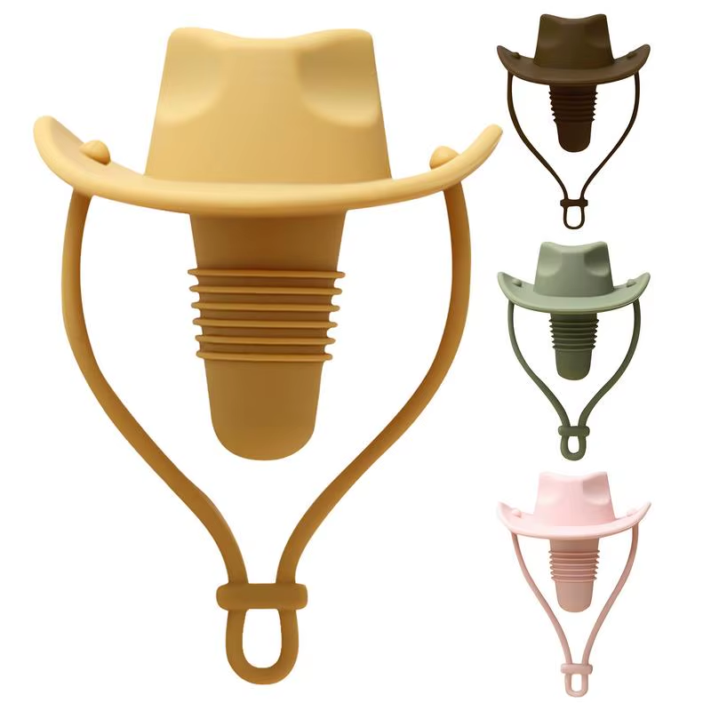 Wine Bottle Stoppers Silicone Champagne Bottle Cowboy Hat Funny Stopper Reusable Wine Preserver Beverage Preservation Wine