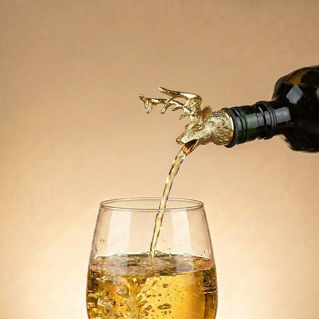Edler Hirschkopf Weinausgießer und Verschluss