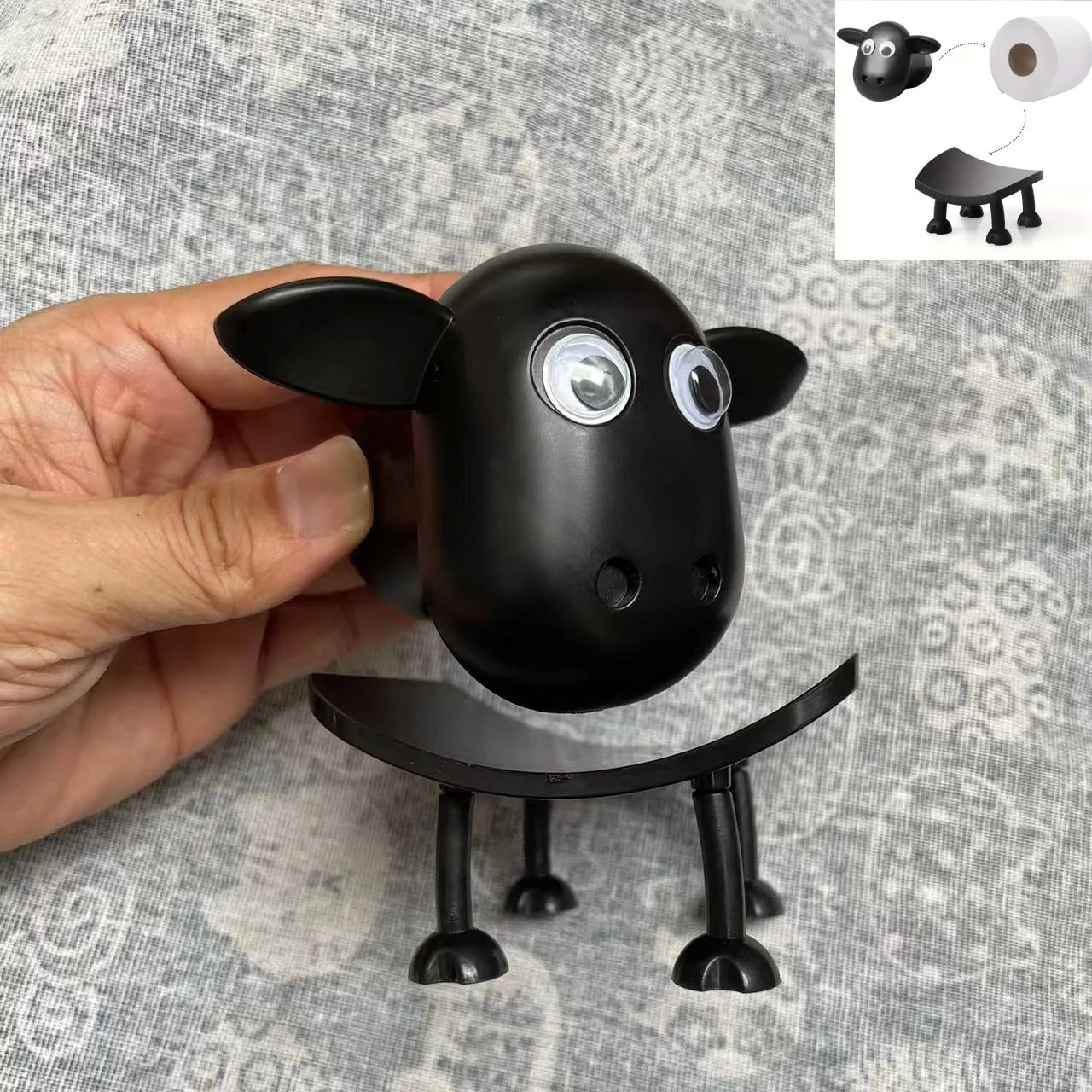 Cute Raccoon Dog Sheep Toilet Paper Holder Playful Bathroom Decor with Trash Can Lid Cover Unique Gift Idea Funny Home Accessory