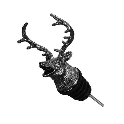Zinc Alloy Wine Pourer and Bottle Stopper Deer Stag Head Shape Red Pourer Wine Cap Pouring Party Gifts