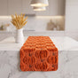 Halloween Soft Fuzzy Pumpkin Table Runner，for Farmhouse Kitchen Dining Room, Thanksgiving Fall Party Warm Autumn Table Decor