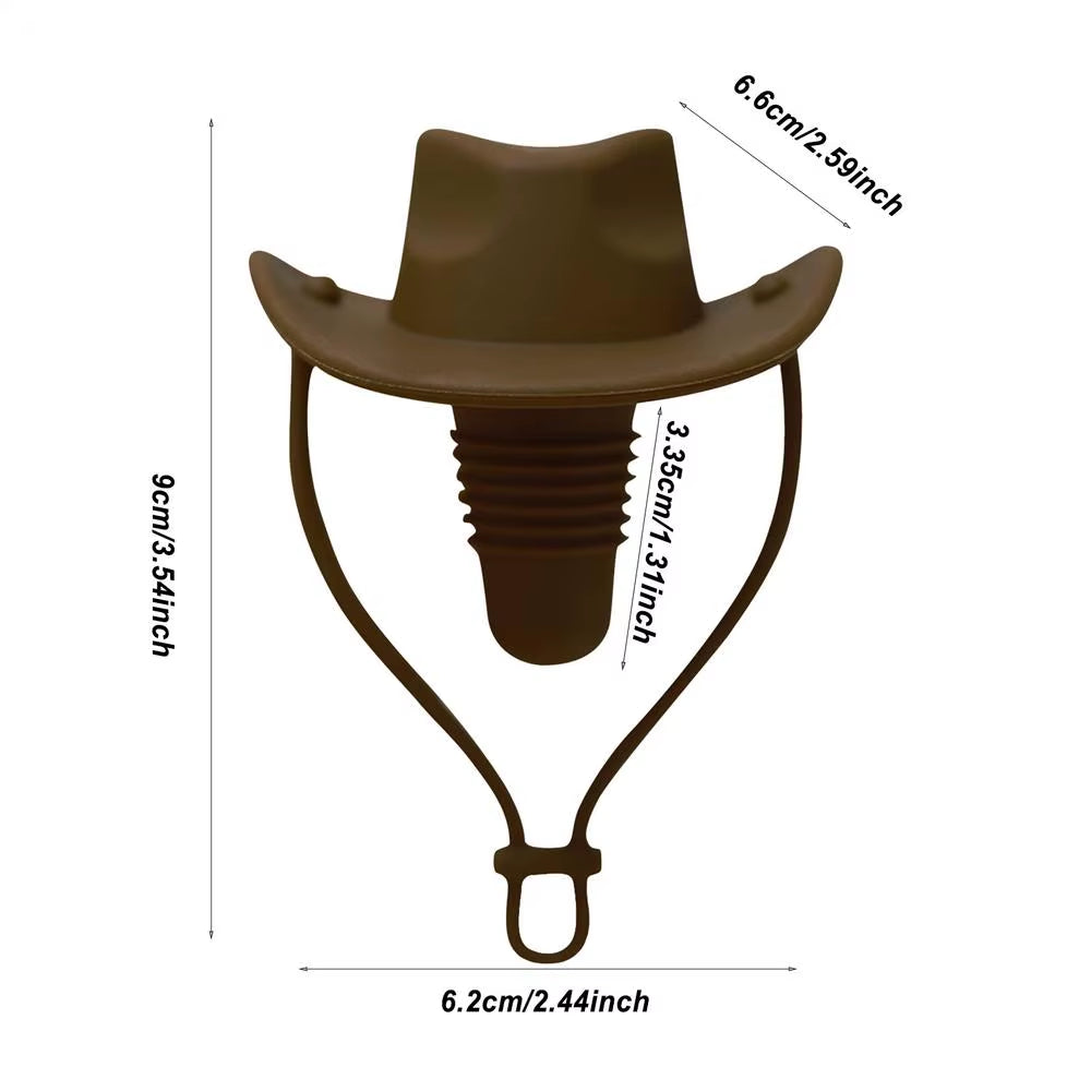 Wine Bottle Stoppers Silicone Champagne Bottle Cowboy Hat Funny Stopper Reusable Wine Preserver Beverage Preservation Wine