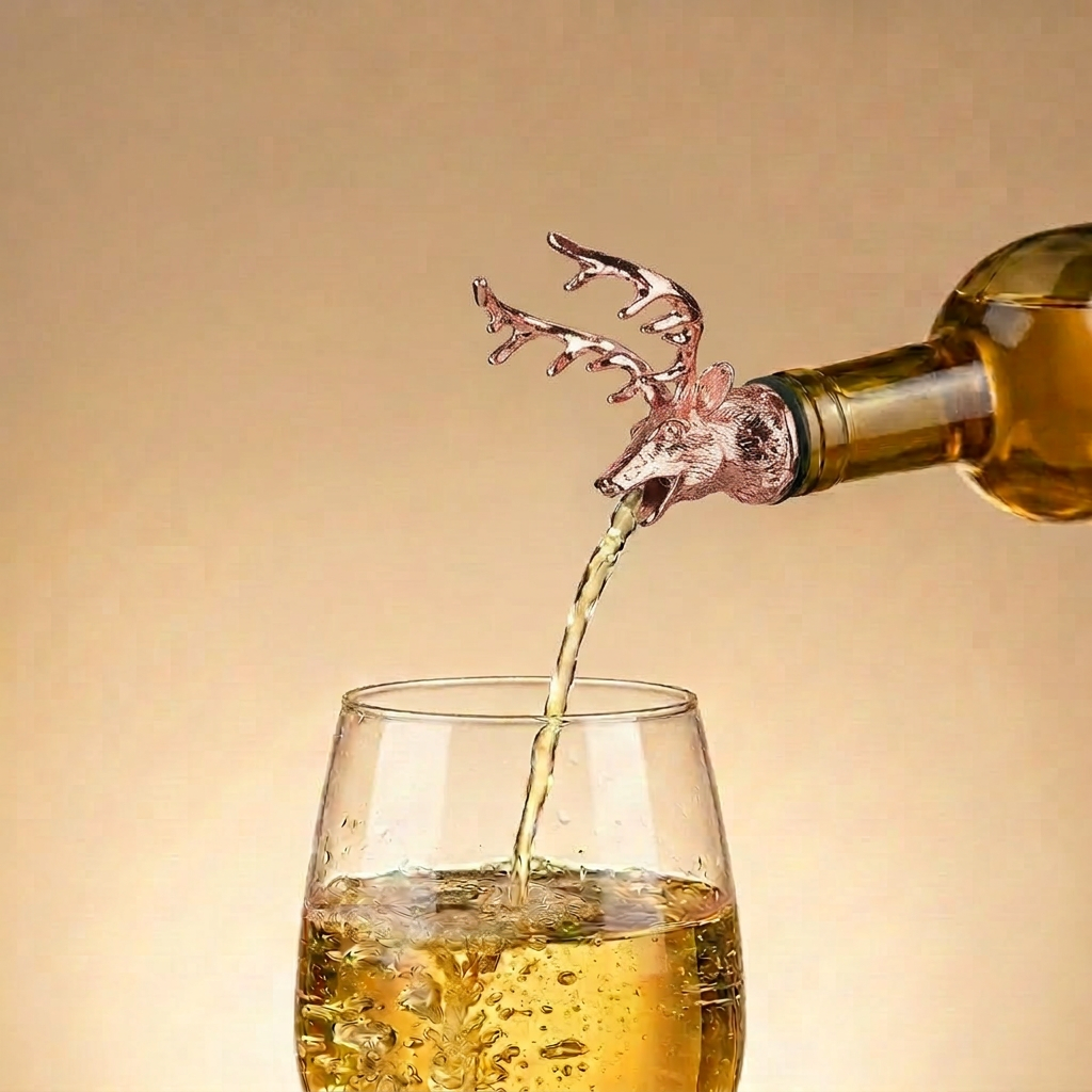 Edler Hirschkopf Weinausgießer und Verschluss