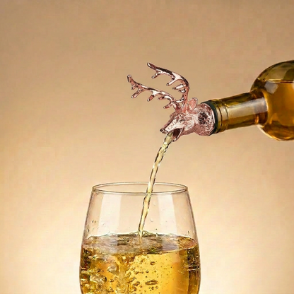 Edler Hirschkopf Weinausgießer und Verschluss