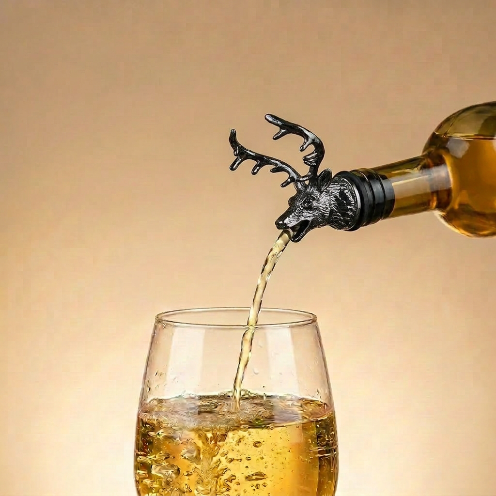 Edler Hirschkopf Weinausgießer und Verschluss